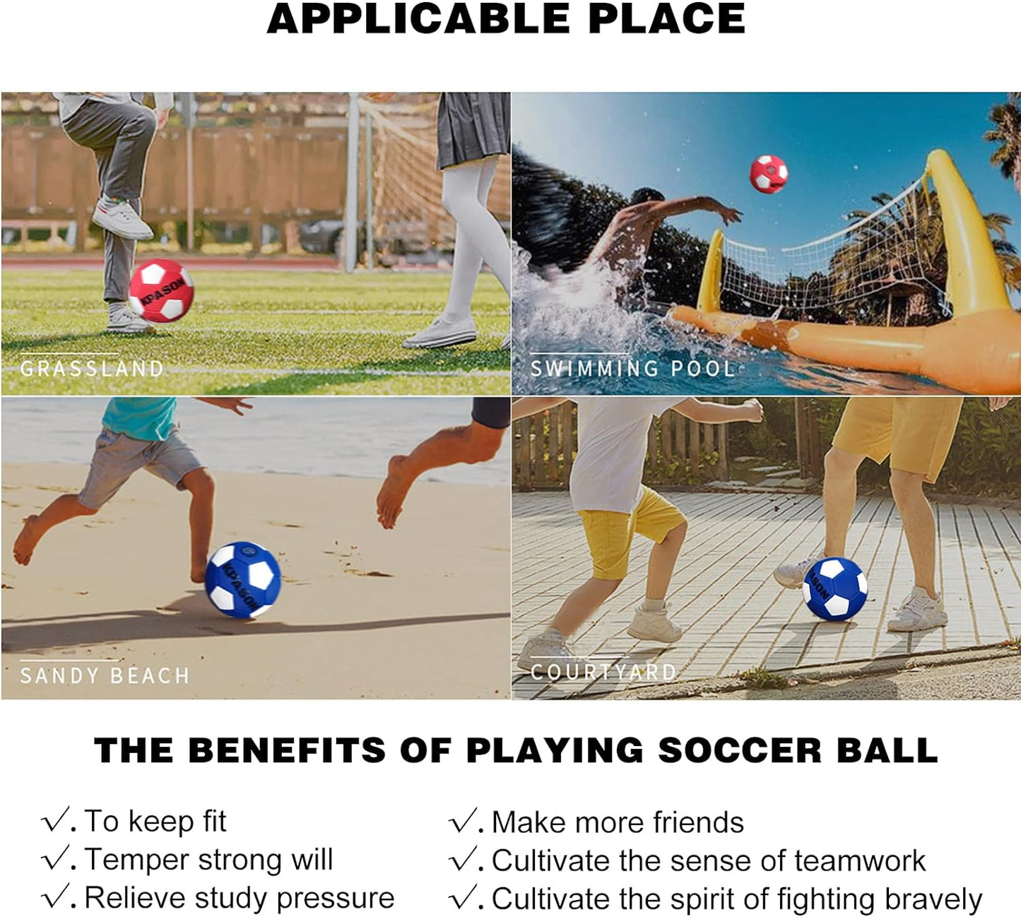 Soccer Ball Size 5 with Pump for Girls Boys Kids Youth and Adult Training, Sports Soccer Balls Outdoor Indoor Gifts (Red-White)