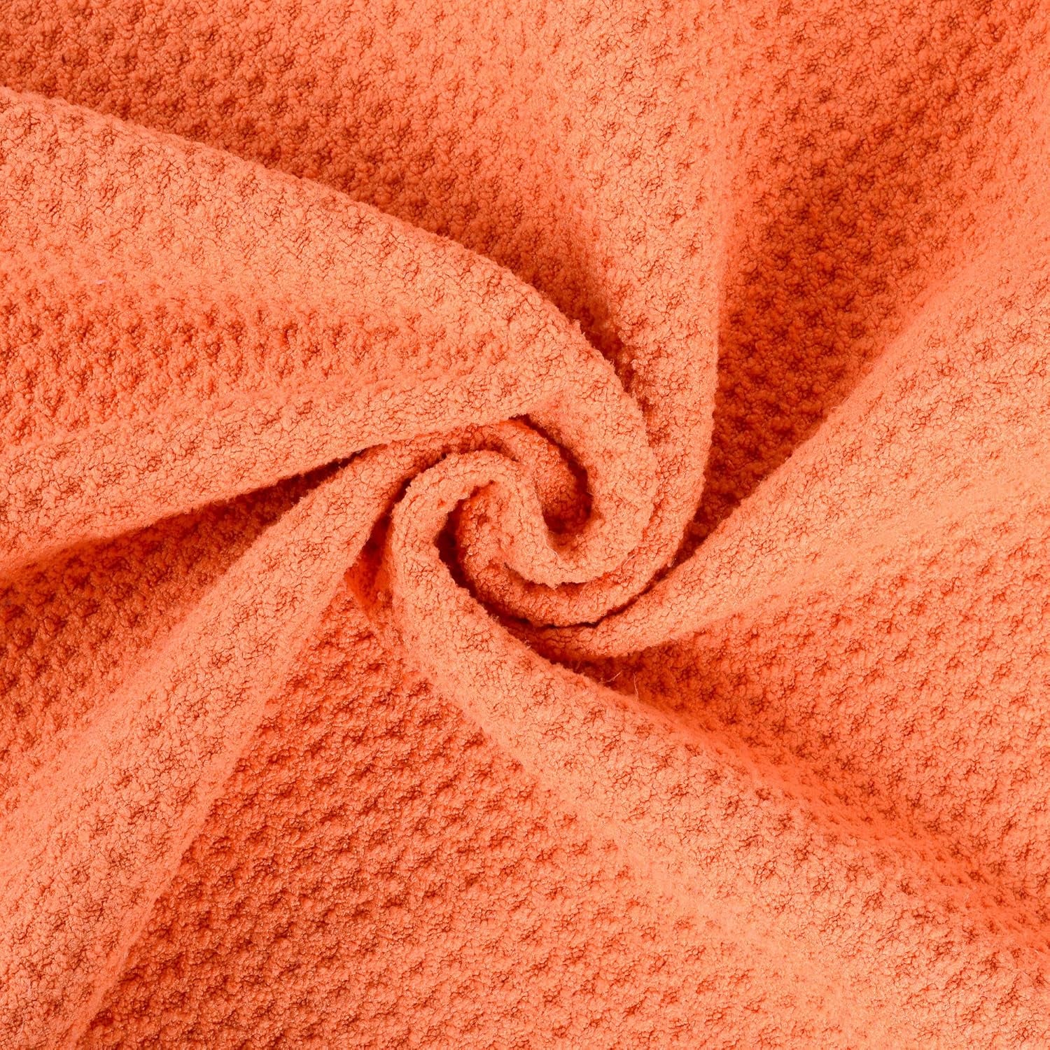 Tri-Fold Golf Towel | Premium Microfiber Fabric | Waffle Pattern | with Heavy Duty Carabiner Clip | Golf Towel for Men and Women (Orange)