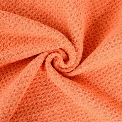 Tri-Fold Golf Towel | Premium Microfiber Fabric | Waffle Pattern | with Heavy Duty Carabiner Clip | Golf Towel for Men and Women (Orange)