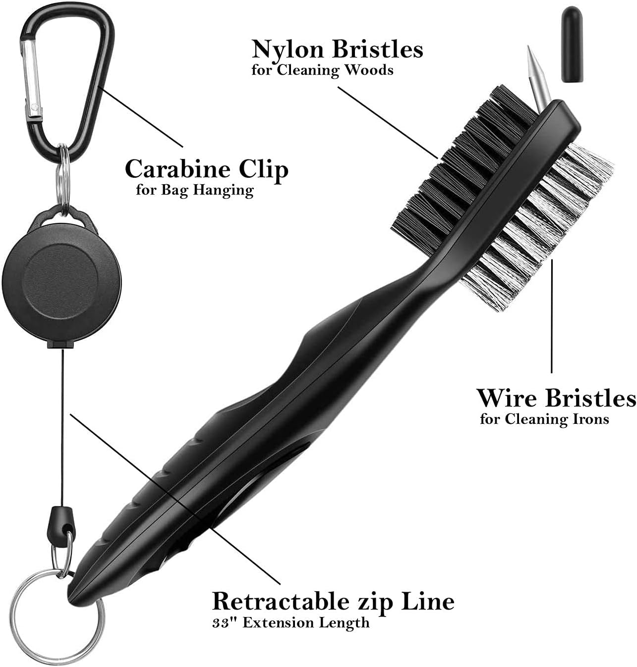 Golf Towel Set with Clip, Cleaning Brush & Accessories | 2 Golf Towels | Golf Gifts for Men, Women