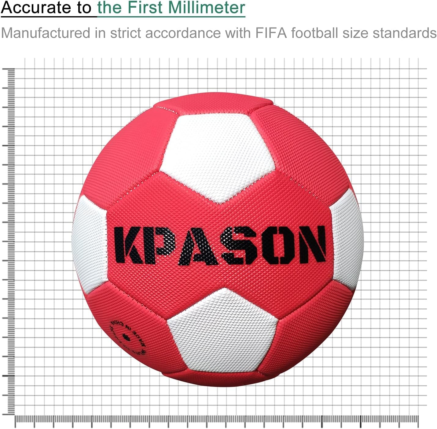 Soccer Ball Size 5 with Pump for Girls Boys Kids Youth and Adult Training, Sports Soccer Balls Outdoor Indoor Gifts (Red-White)