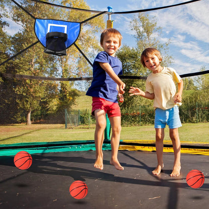Trampoline Basketball Hoop Set, Trampoline Basketball Hoop Attachment Waterproof Basketball Goal for Trampoline Soft Basketball Game Accessories for All Ages Basketball Lovers