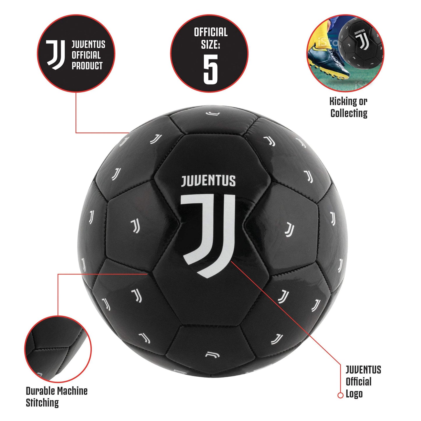 Official Juventus FC Soccer Ball, Size 5,