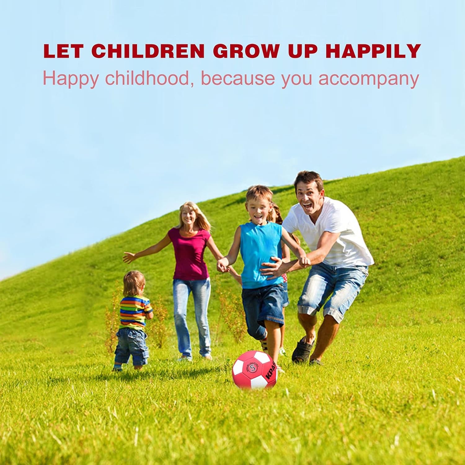 Soccer Ball Size 5 with Pump for Girls Boys Kids Youth and Adult Training, Sports Soccer Balls Outdoor Indoor Gifts (Red-White)