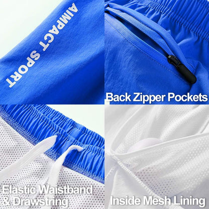 Solid Running Shorts for Men 3 Inch Jogging Road Track Running Shorts with Pockets Ranger Panties for Men