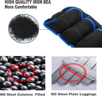 Adjustable Ankle Weights 1 Pair 7 Lb 10 Lbs- Strength Training Wrist & Ankle Arm Wrist Leg Weight Set for Women Men- Removable Weighted Ankle Weights for Gym, Workout & Fitness