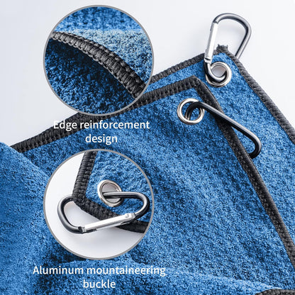 Golf Towel Set with Clip, Cleaning Brush & Accessories | 2 Golf Towels | Golf Gifts for Men, Women