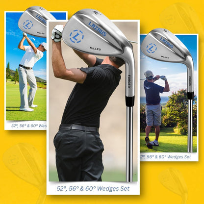 LAZRUS Premium Forged Golf Wedge Set for Men or Individual - 50 52 54 56 58 60 64 72 Degree Golf Wedges + Milled Face for More Spin - Great Golf Gift