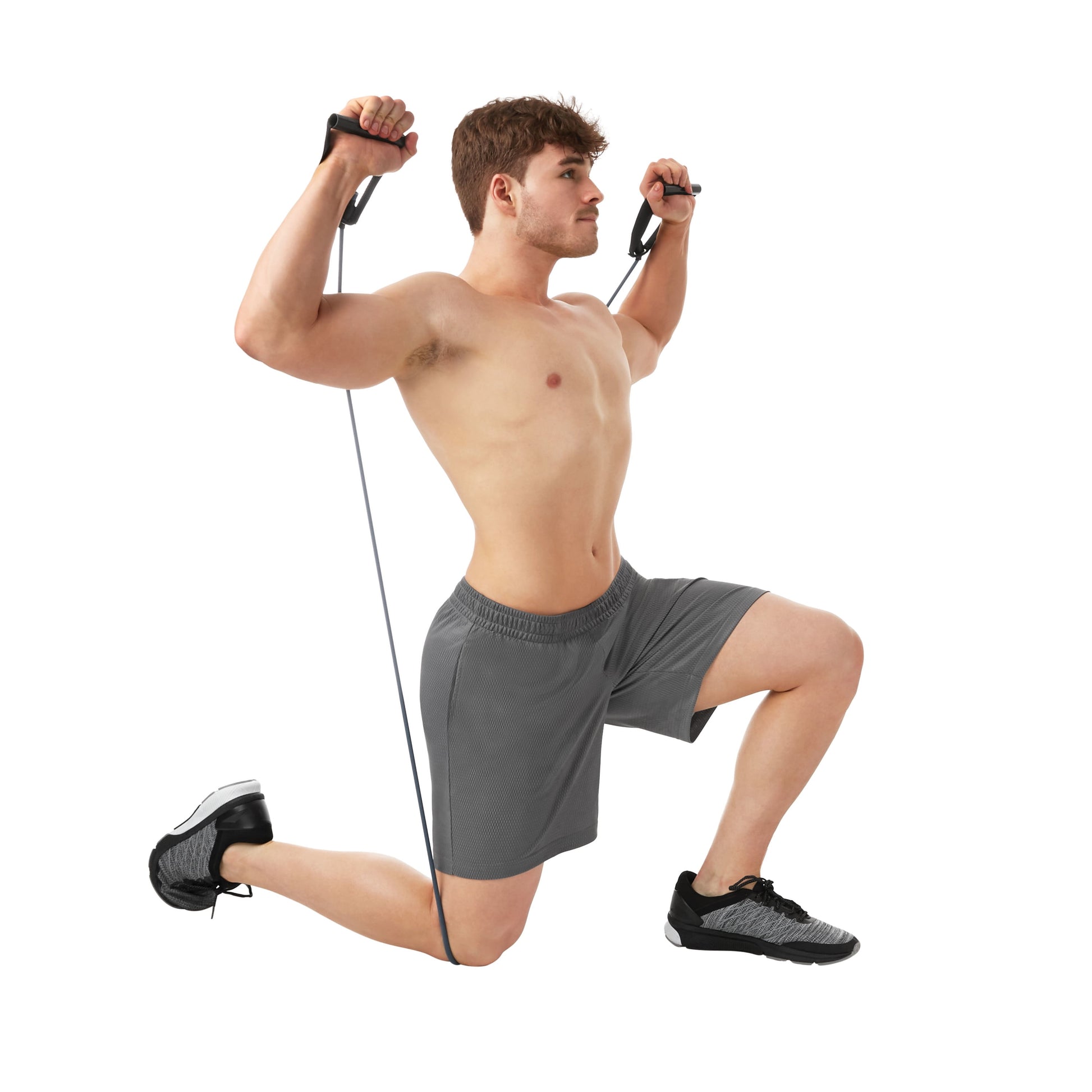 Home Gym Kit, Includes Resistance Tube, Ab Wheel, Jump Rope and Push-Up Bars