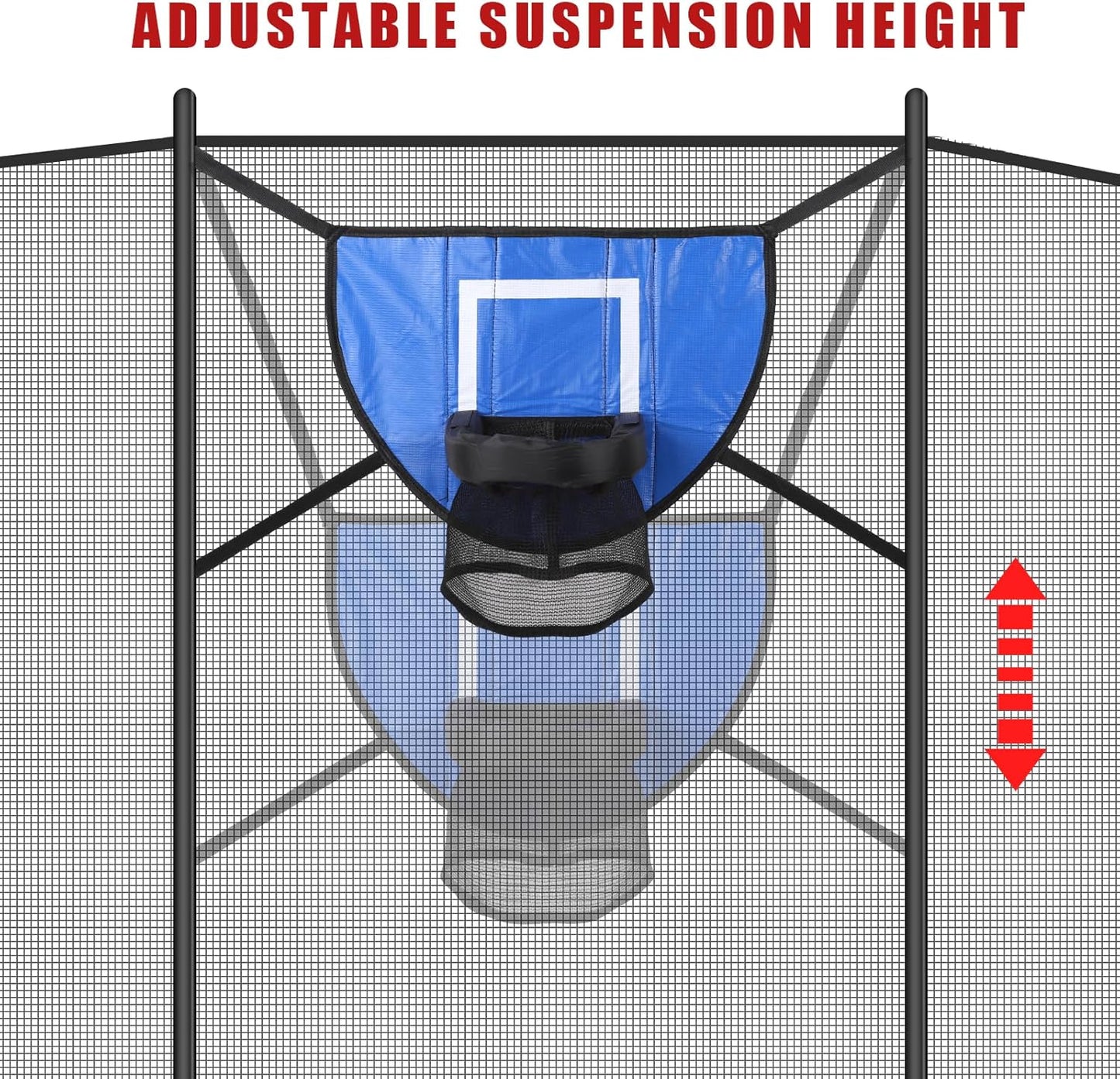 Trampoline Basketball Hoop Set, Trampoline Basketball Hoop Attachment Waterproof Basketball Goal for Trampoline Soft Basketball Game Accessories for All Ages Basketball Lovers