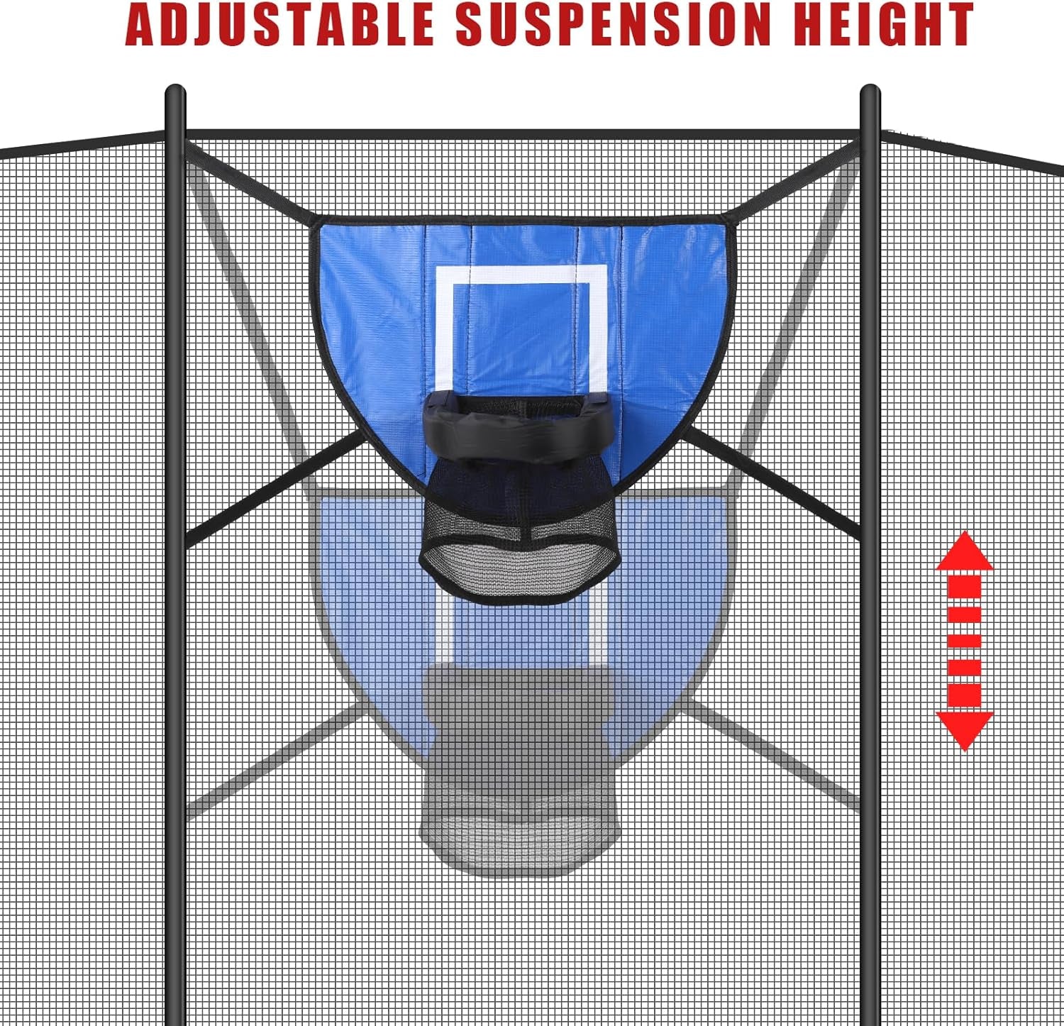 Trampoline Basketball Hoop Set, Trampoline Basketball Hoop Attachment Waterproof Basketball Goal for Trampoline Soft Basketball Game Accessories for All Ages Basketball Lovers