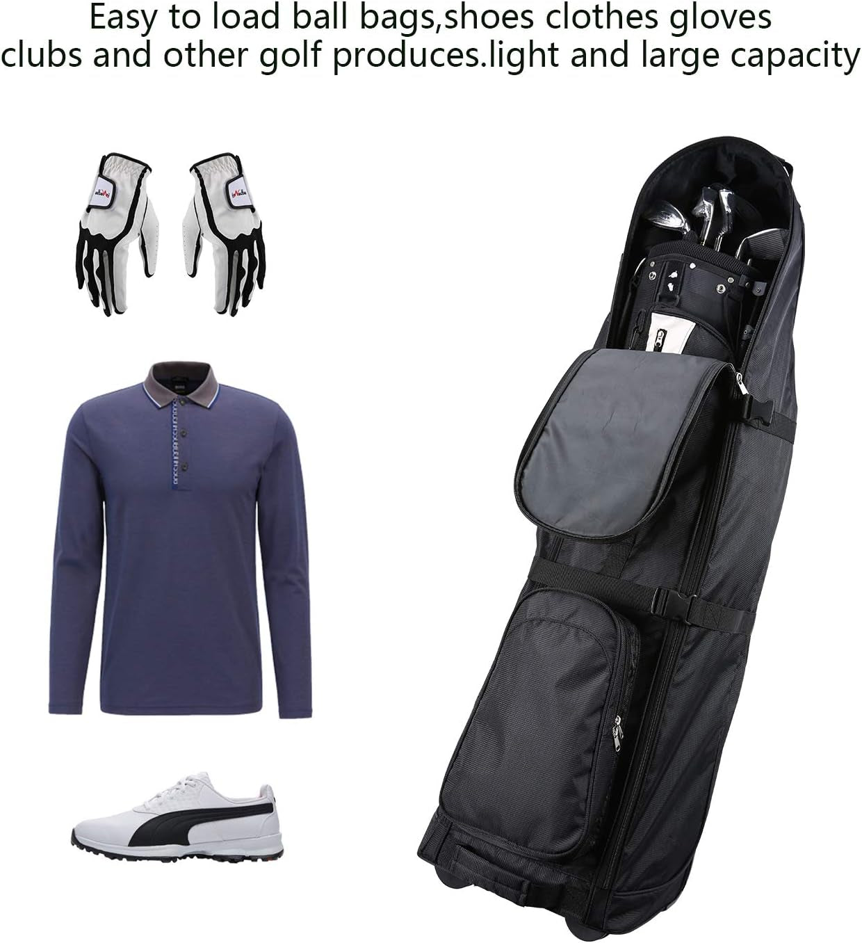 Golf Travel Bag- Foldable Golf Traveling Case with Wheel, Lightweight Golf Travel Bag for Airline