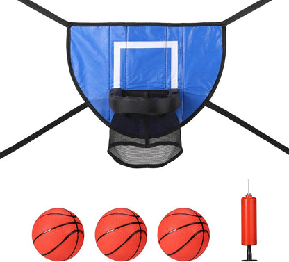 Trampoline Basketball Hoop Set, Trampoline Basketball Hoop Attachment Waterproof Basketball Goal for Trampoline Soft Basketball Game Accessories for All Ages Basketball Lovers