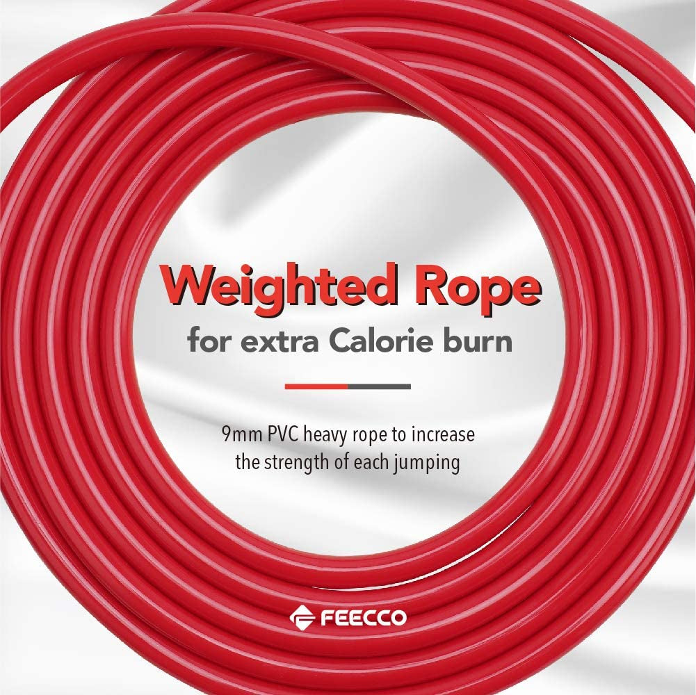 1LB Weighted Jump Rope, 1/2 LB Rope and Metal Handles for Men and Women, with Adjustable Length and Professional Ball Bearings for Boxing, Muay Thai Training, Fitness, Crossfit Workout